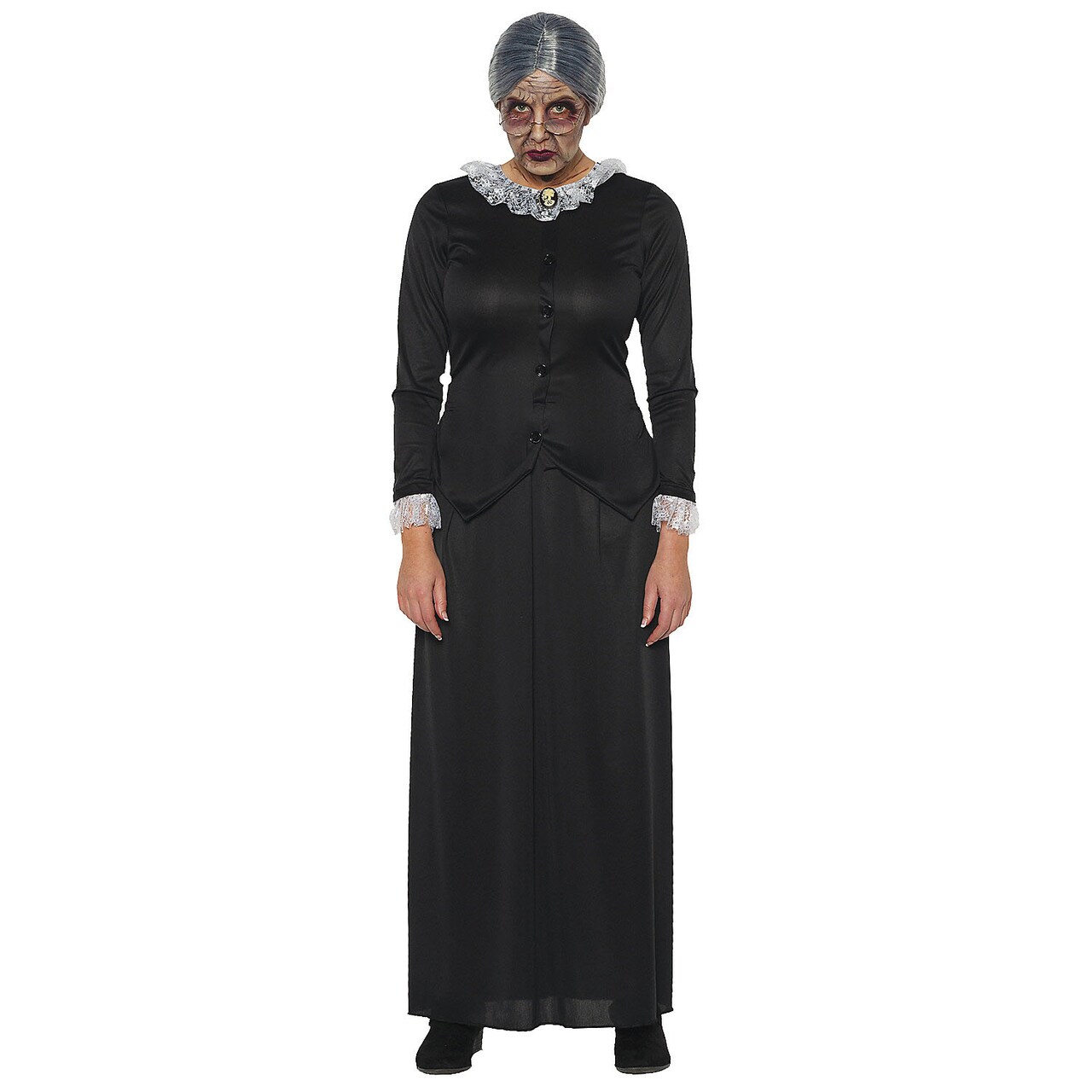 Mother Adult Costume Black Full Length Dress Gothic Halloween Outfit